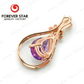 Natural Amethyst Diamond 14K Solid Gold Jewelry